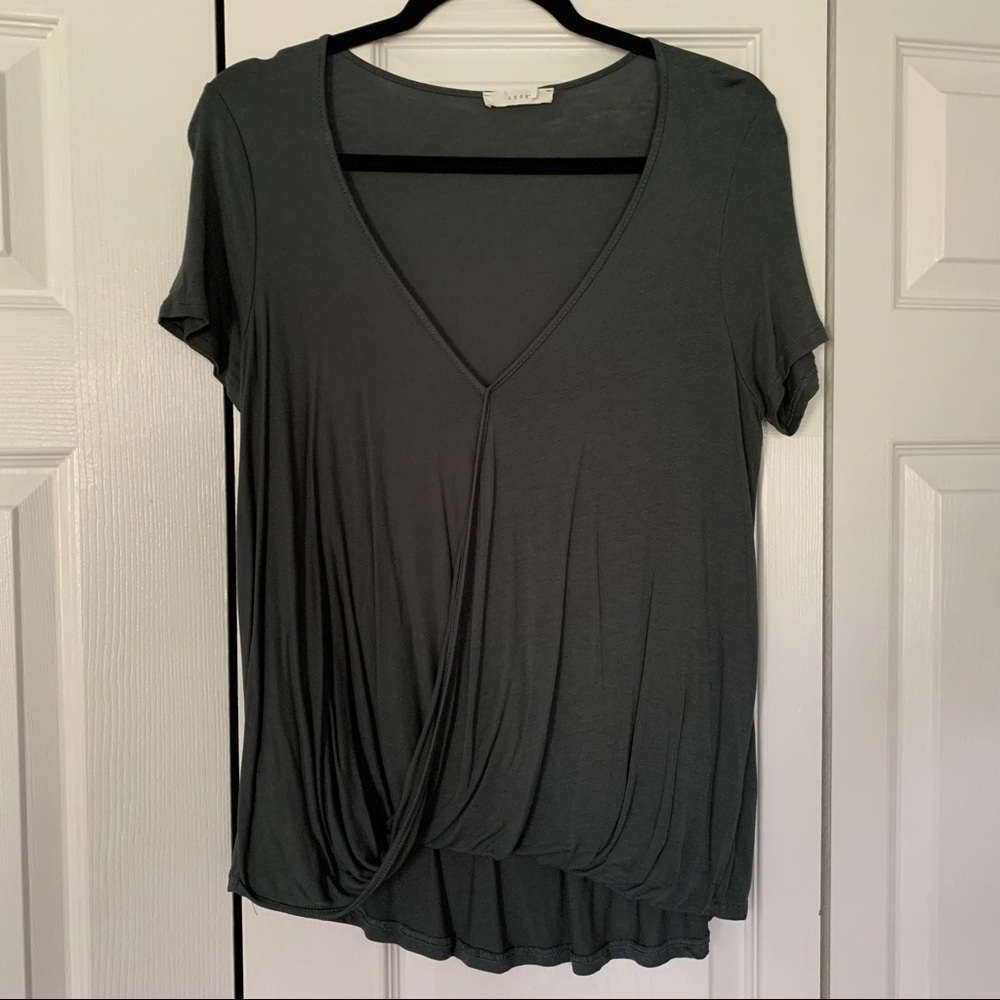 Lush Short Sleeve Surplice Top